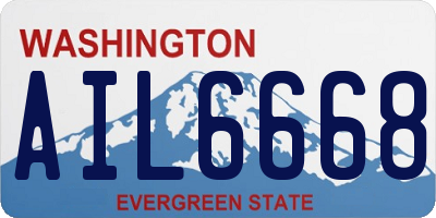 WA license plate AIL6668