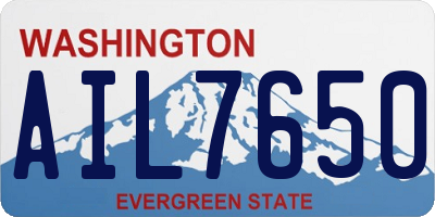 WA license plate AIL7650