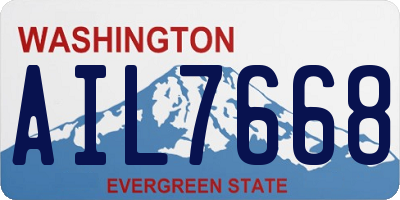 WA license plate AIL7668