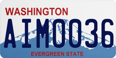 WA license plate AIM0036