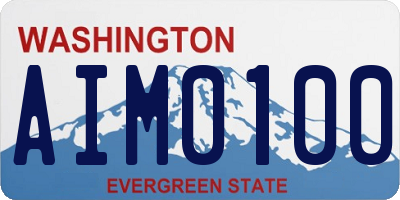 WA license plate AIM0100