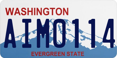 WA license plate AIM0114