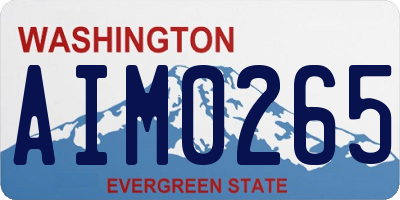WA license plate AIM0265