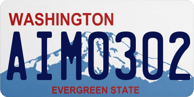 WA license plate AIM0302