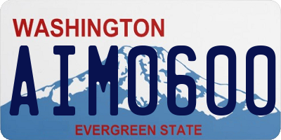WA license plate AIM0600
