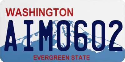 WA license plate AIM0602
