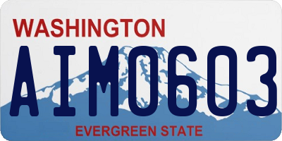 WA license plate AIM0603