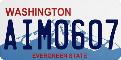 WA license plate AIM0607