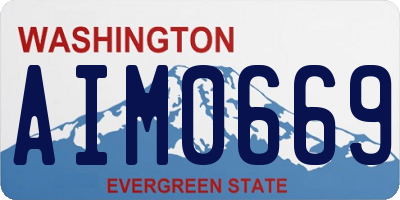 WA license plate AIM0669