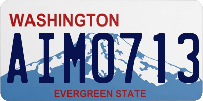 WA license plate AIM0713