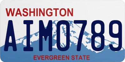 WA license plate AIM0789