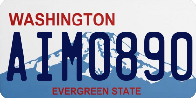 WA license plate AIM0890