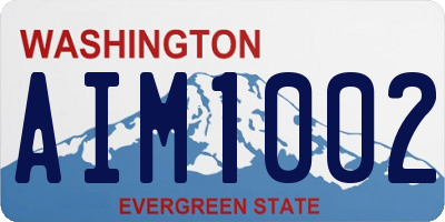 WA license plate AIM1002