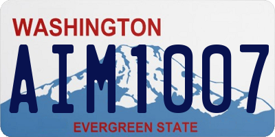 WA license plate AIM1007