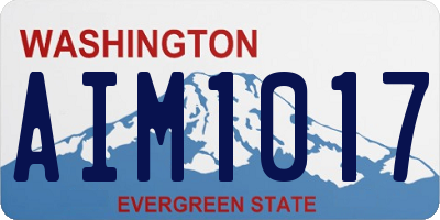 WA license plate AIM1017