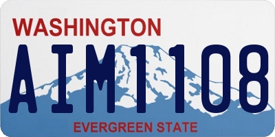 WA license plate AIM1108