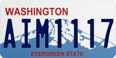 WA license plate AIM1117