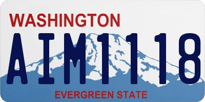 WA license plate AIM1118