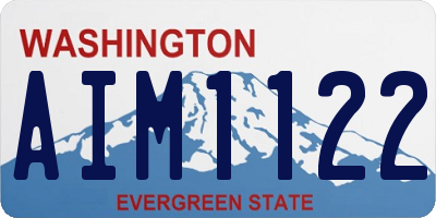 WA license plate AIM1122