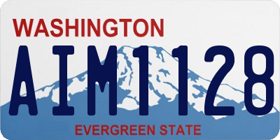 WA license plate AIM1128