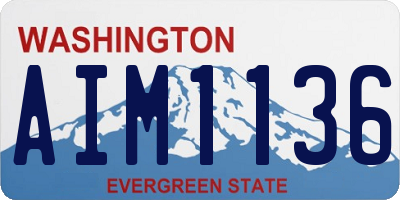 WA license plate AIM1136