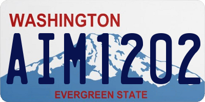 WA license plate AIM1202