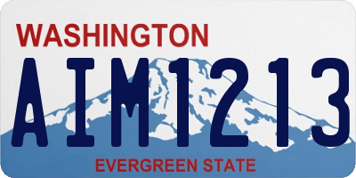 WA license plate AIM1213