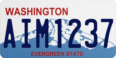 WA license plate AIM1237