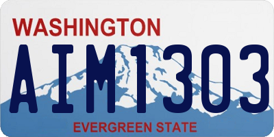WA license plate AIM1303