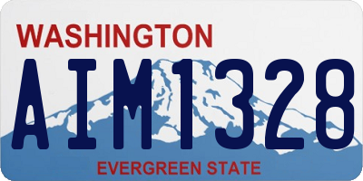 WA license plate AIM1328