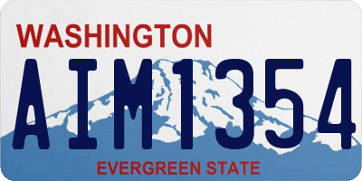 WA license plate AIM1354