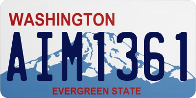 WA license plate AIM1361