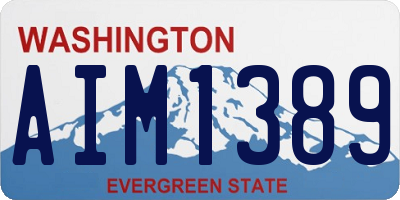WA license plate AIM1389