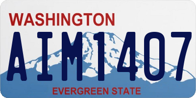 WA license plate AIM1407