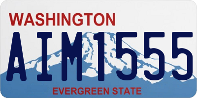 WA license plate AIM1555