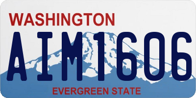 WA license plate AIM1606