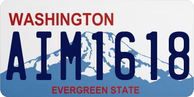 WA license plate AIM1618