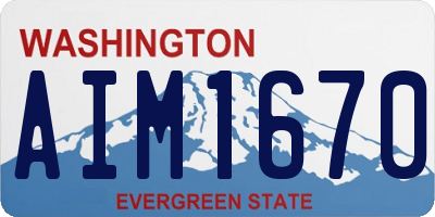 WA license plate AIM1670