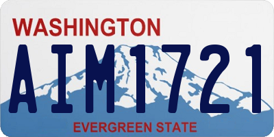 WA license plate AIM1721