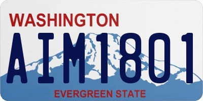 WA license plate AIM1801
