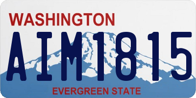 WA license plate AIM1815