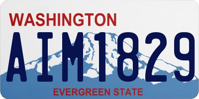 WA license plate AIM1829