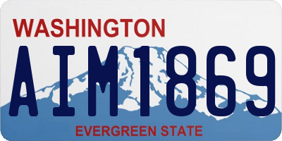 WA license plate AIM1869