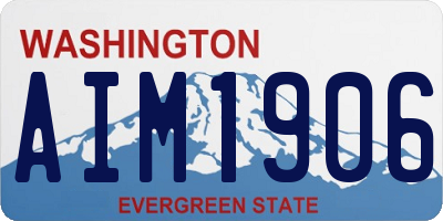 WA license plate AIM1906