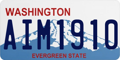 WA license plate AIM1910