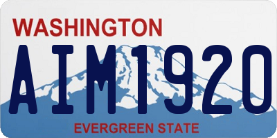 WA license plate AIM1920