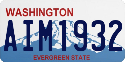 WA license plate AIM1932