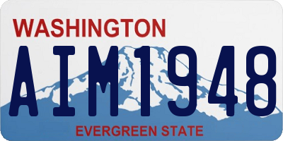 WA license plate AIM1948