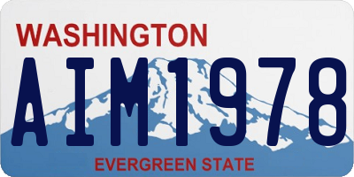 WA license plate AIM1978