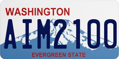 WA license plate AIM2100